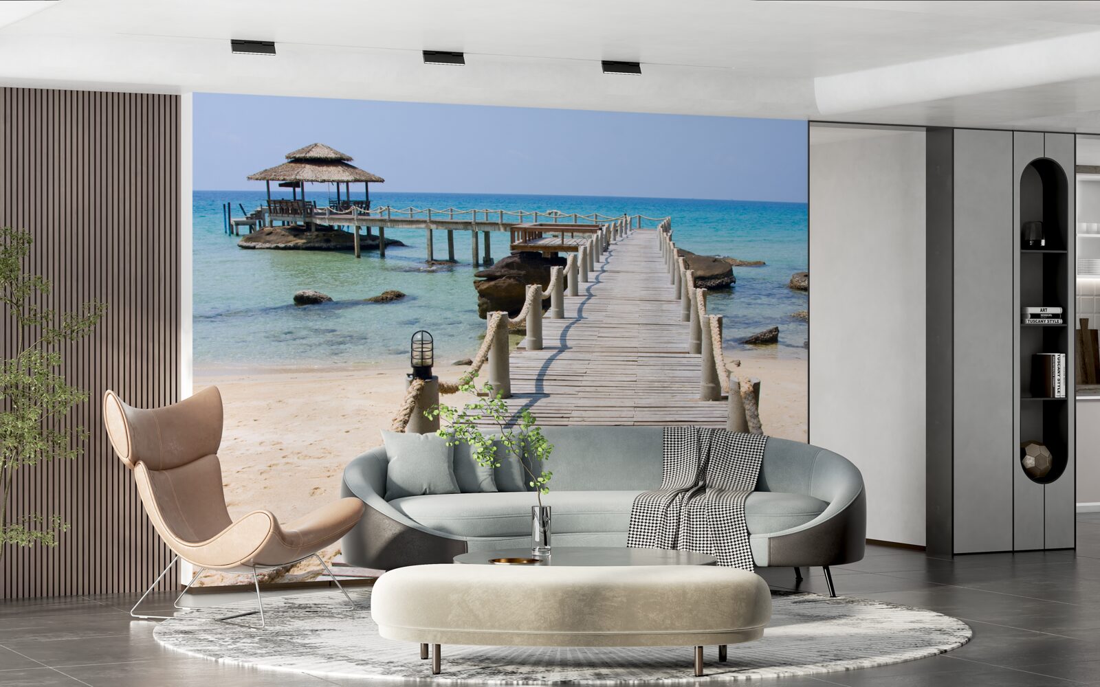 Фотошпалери морський пірс з дерева