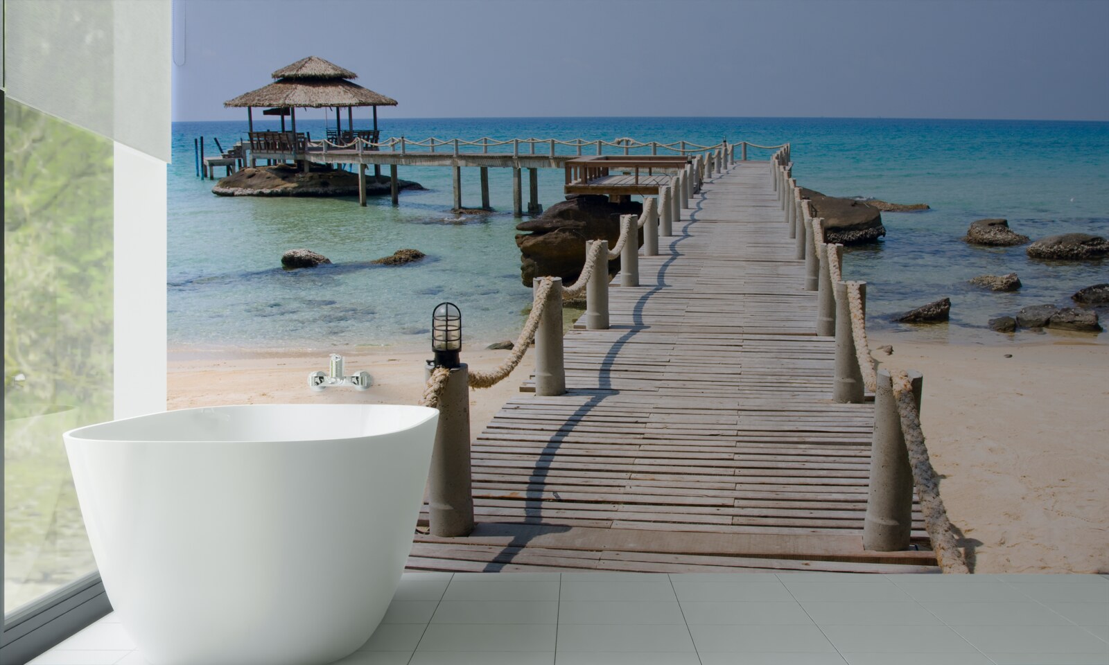 Фотошпалери морський пірс з дерева