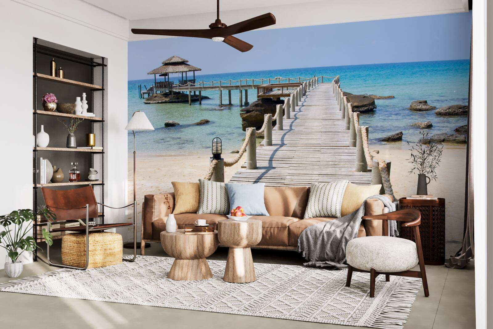 Фотошпалери морський пірс з дерева