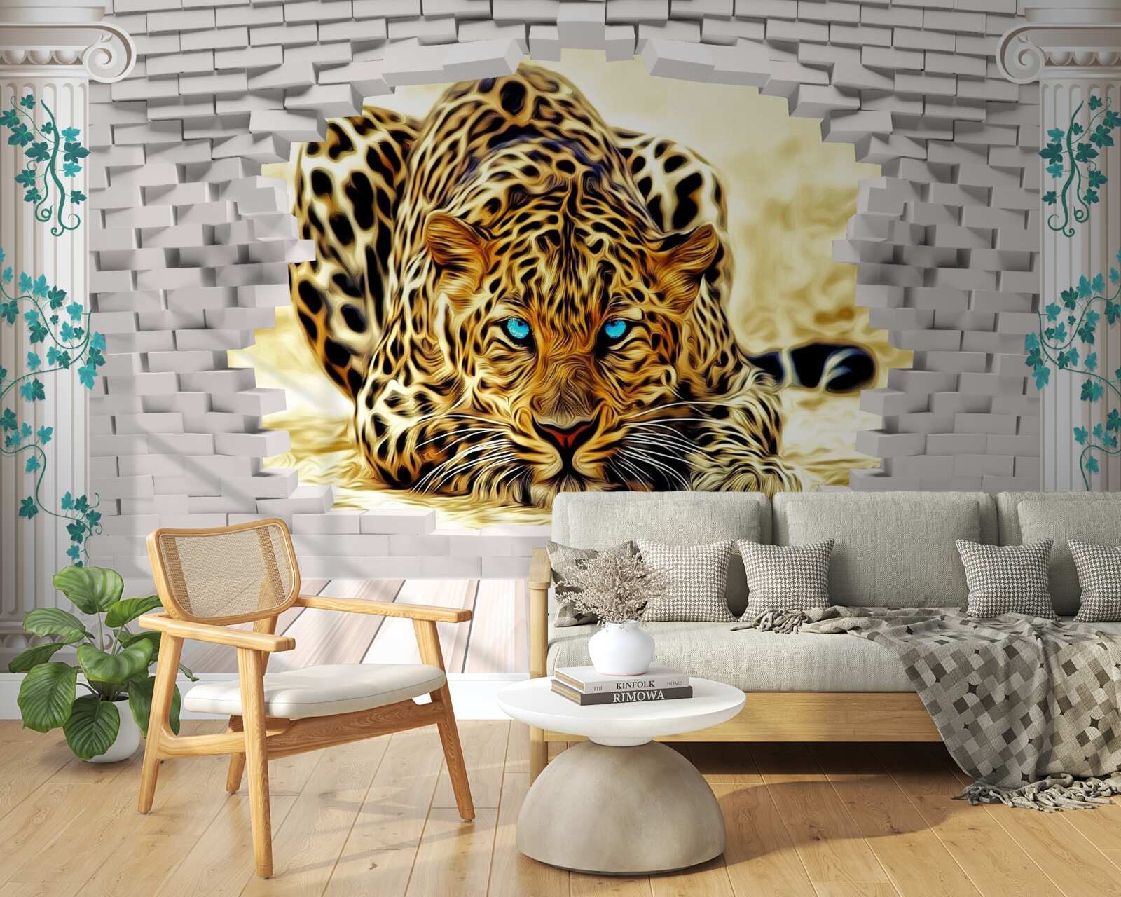 Фотошпалери зловісна пантера руйнує бар'єр