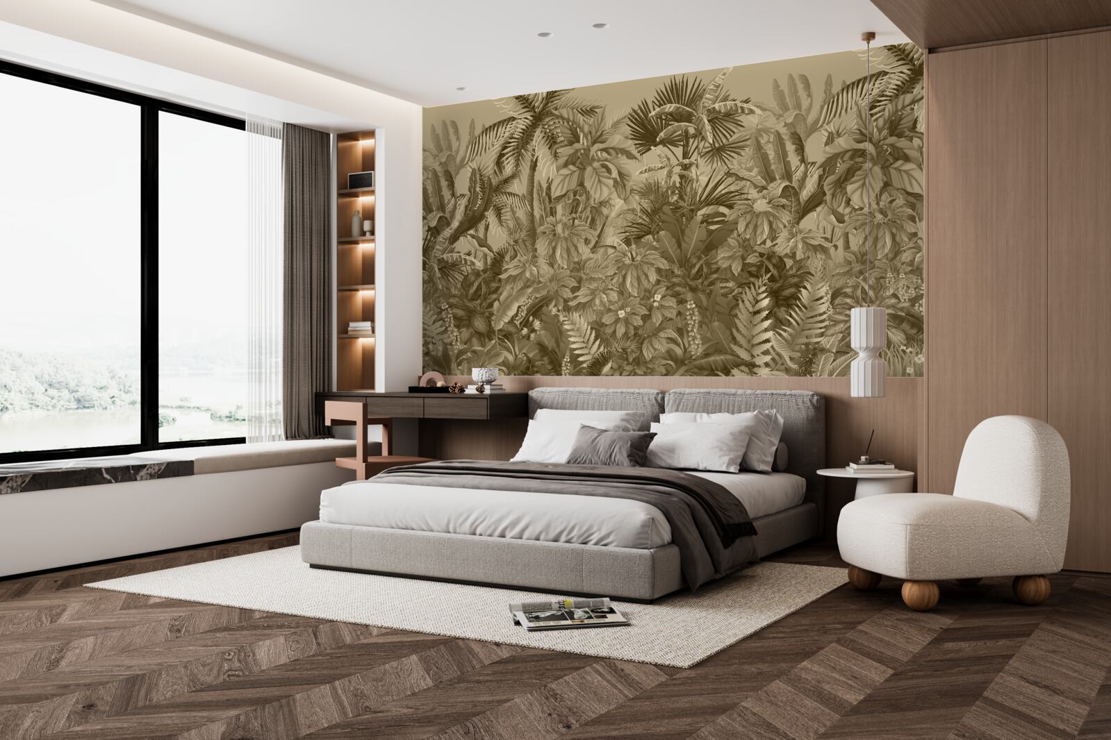 Фотошпалери сепія тропічного лісу