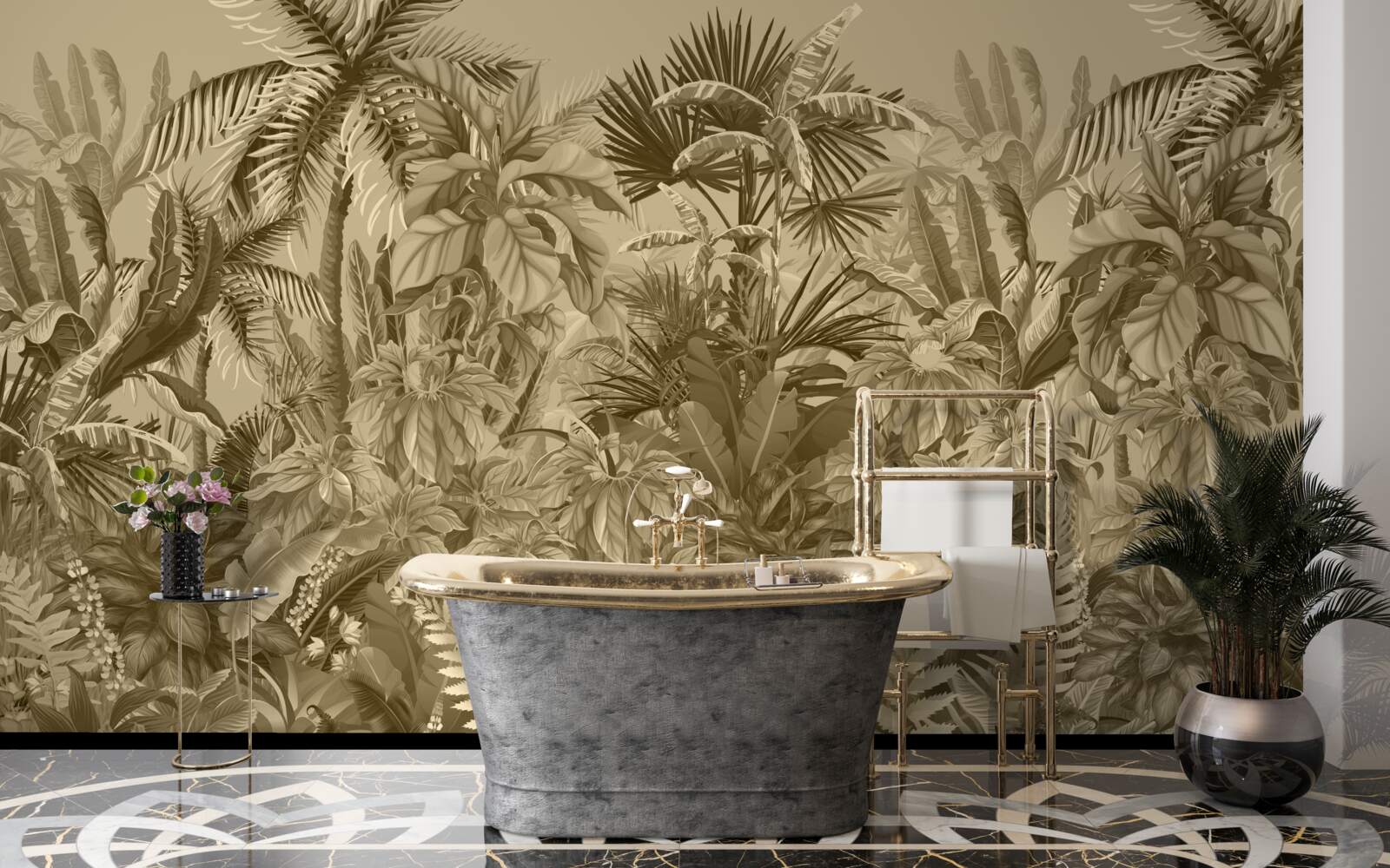 Фотошпалери сепія тропічного лісу