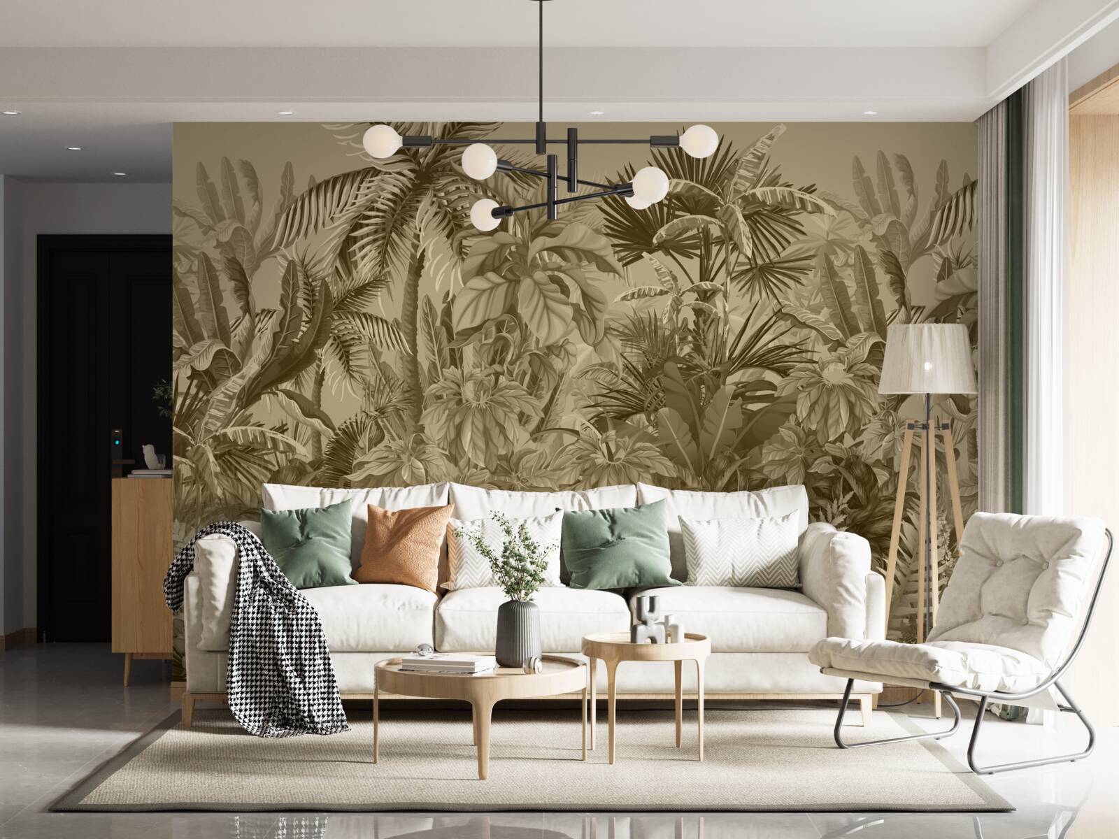 Фотошпалери сепія тропічного лісу