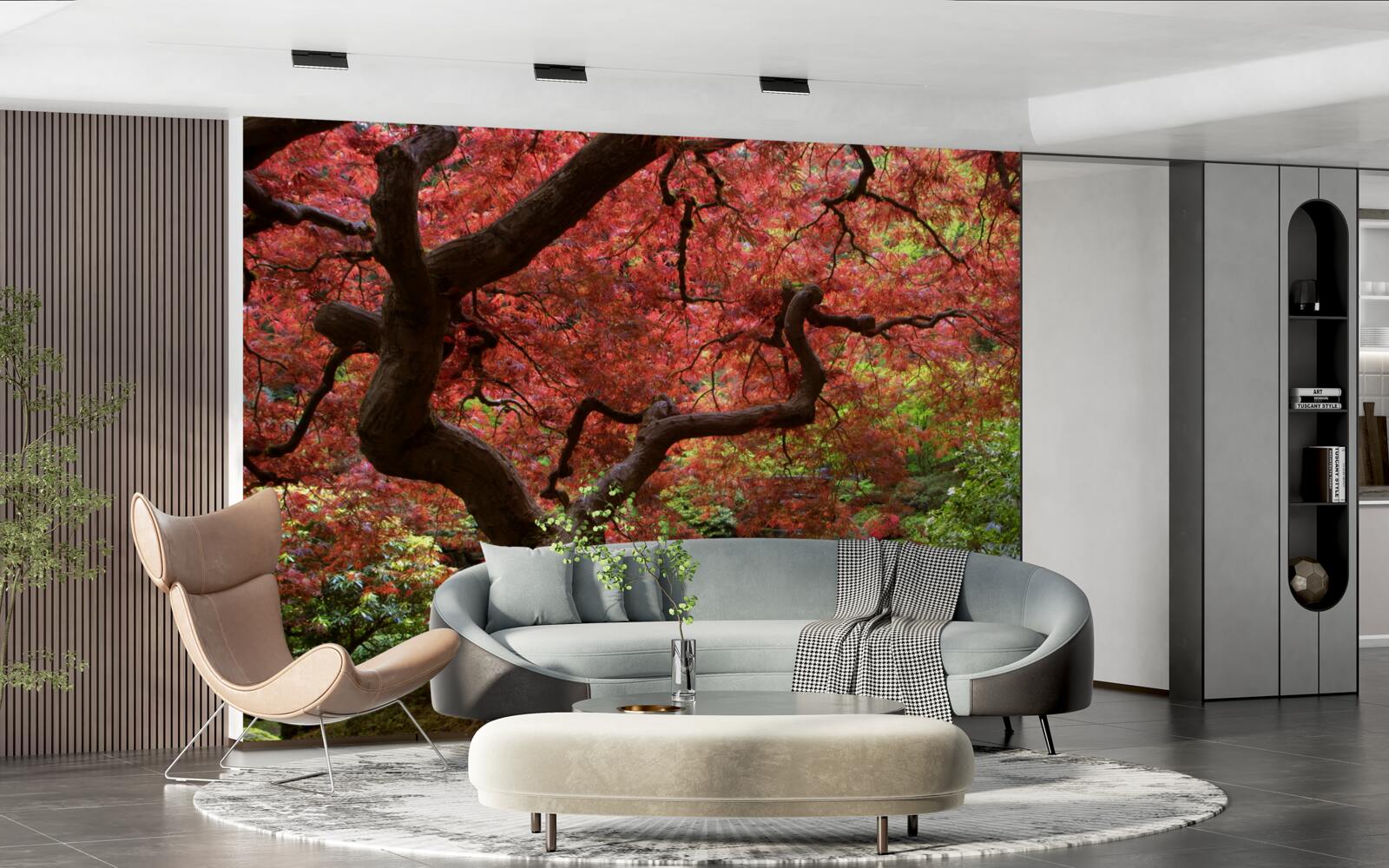 Фотошпалери японський клен біля ставка восени