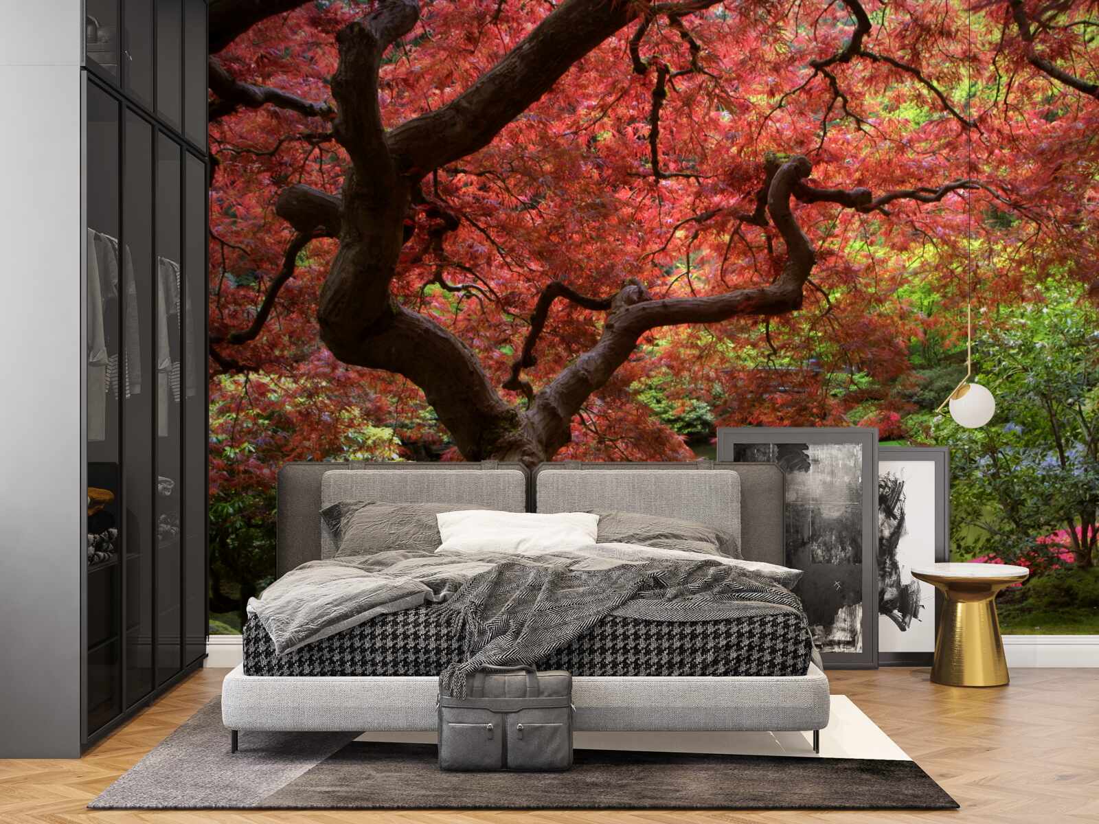 Фотошпалери японський клен біля ставка восени