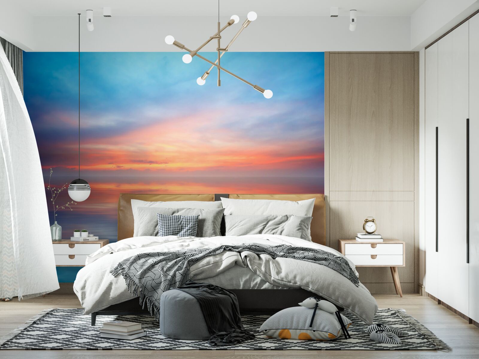 Фотошпалери захід сонця штиль на морі