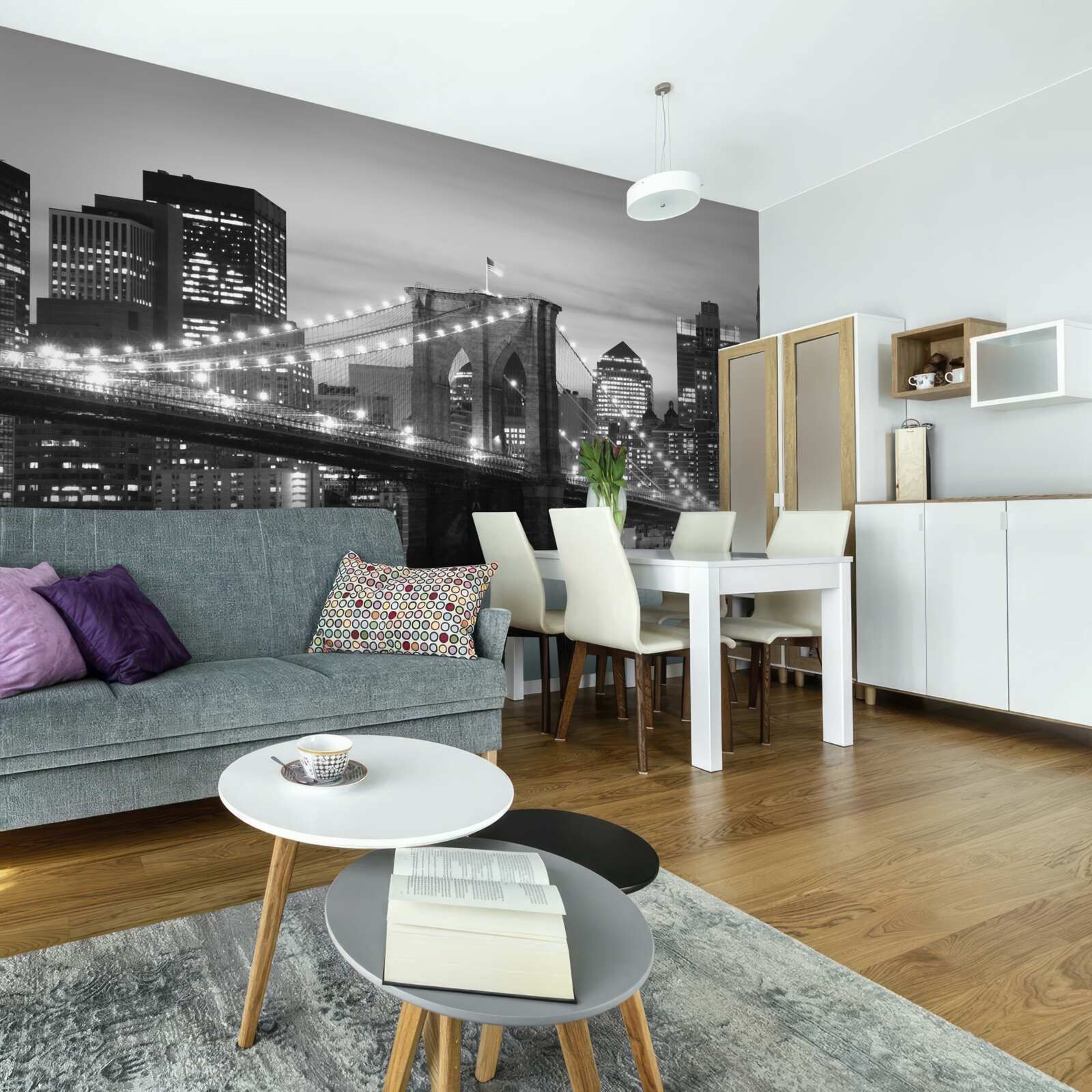 Фотошпалери Бруклінський міст у чорно-білих тонах