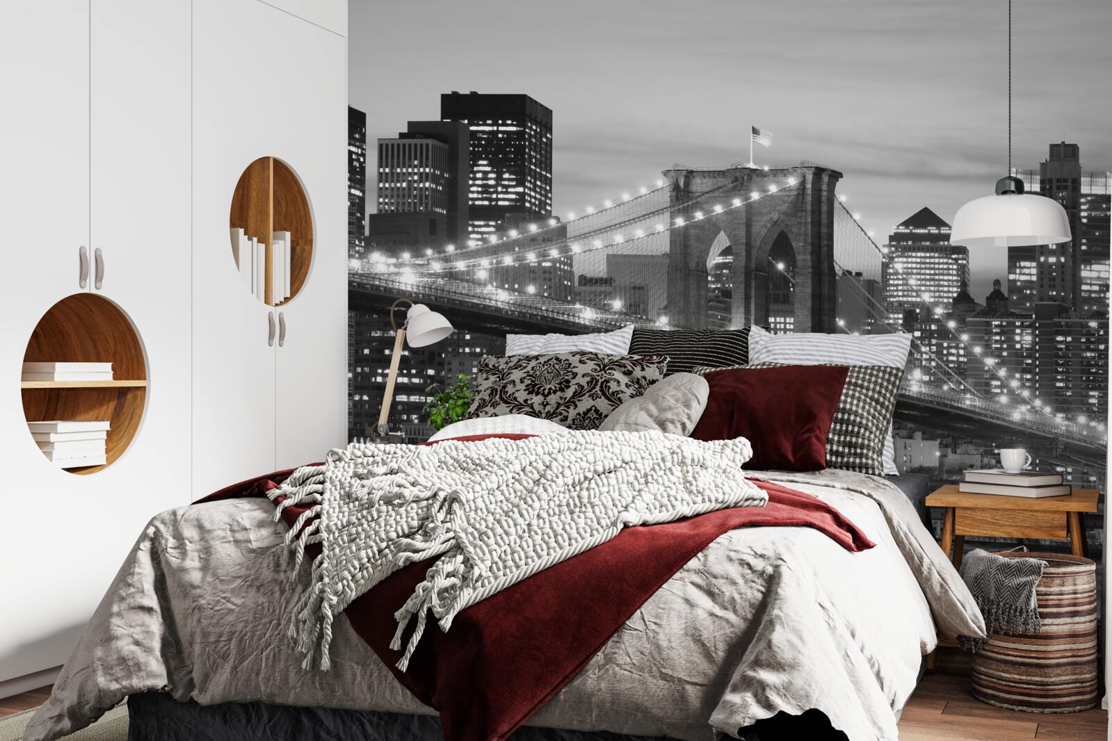 Фотошпалери Бруклінський міст у чорно-білих тонах