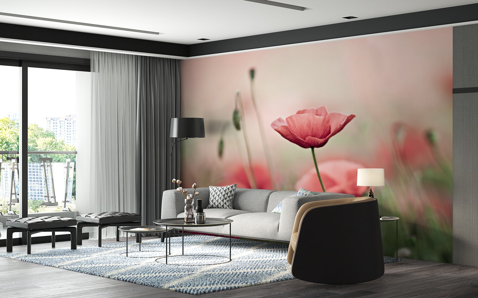 Фотошпалери самотні та вразливі маки