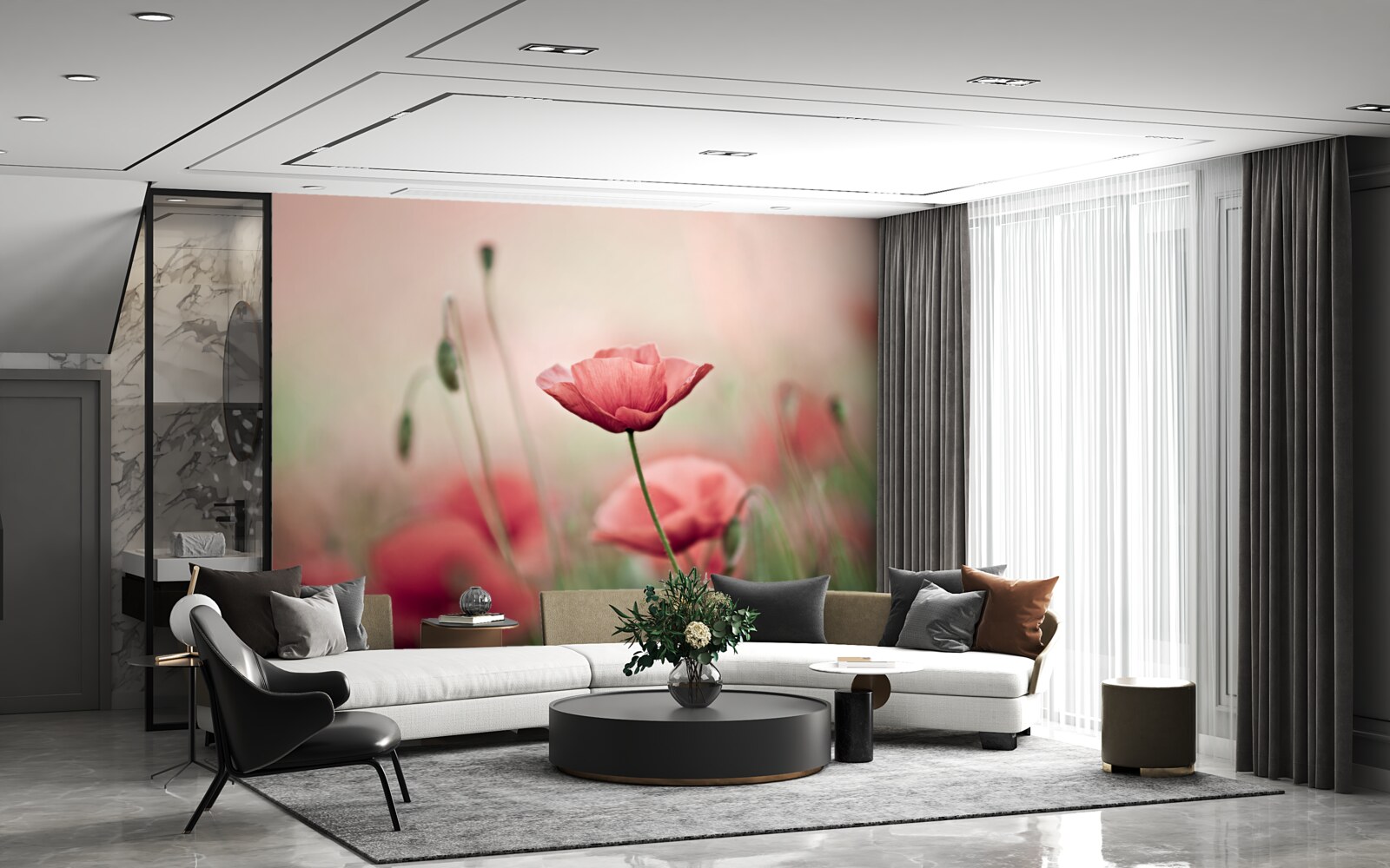 Фотошпалери самотні та вразливі маки