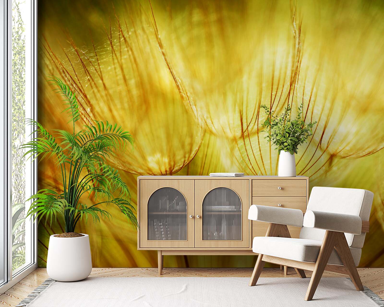 Фотошпалери серце кульбаби, позолочене