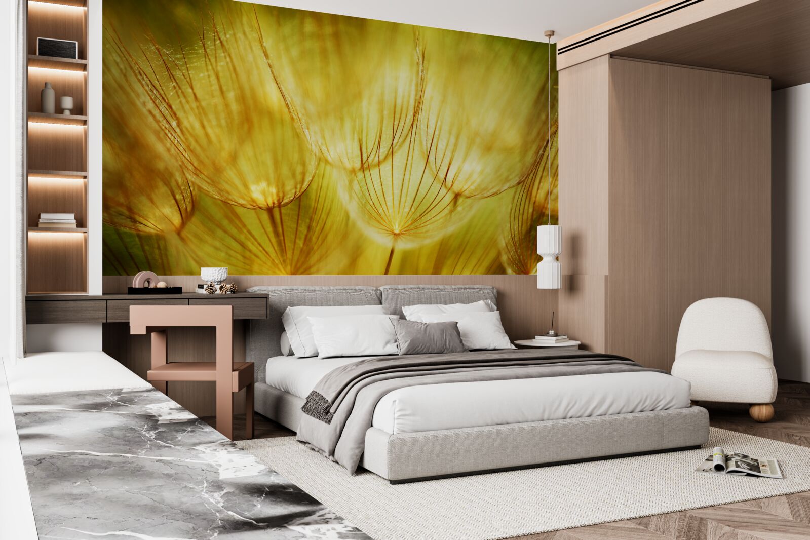 Фотошпалери серце кульбаби, позолочене