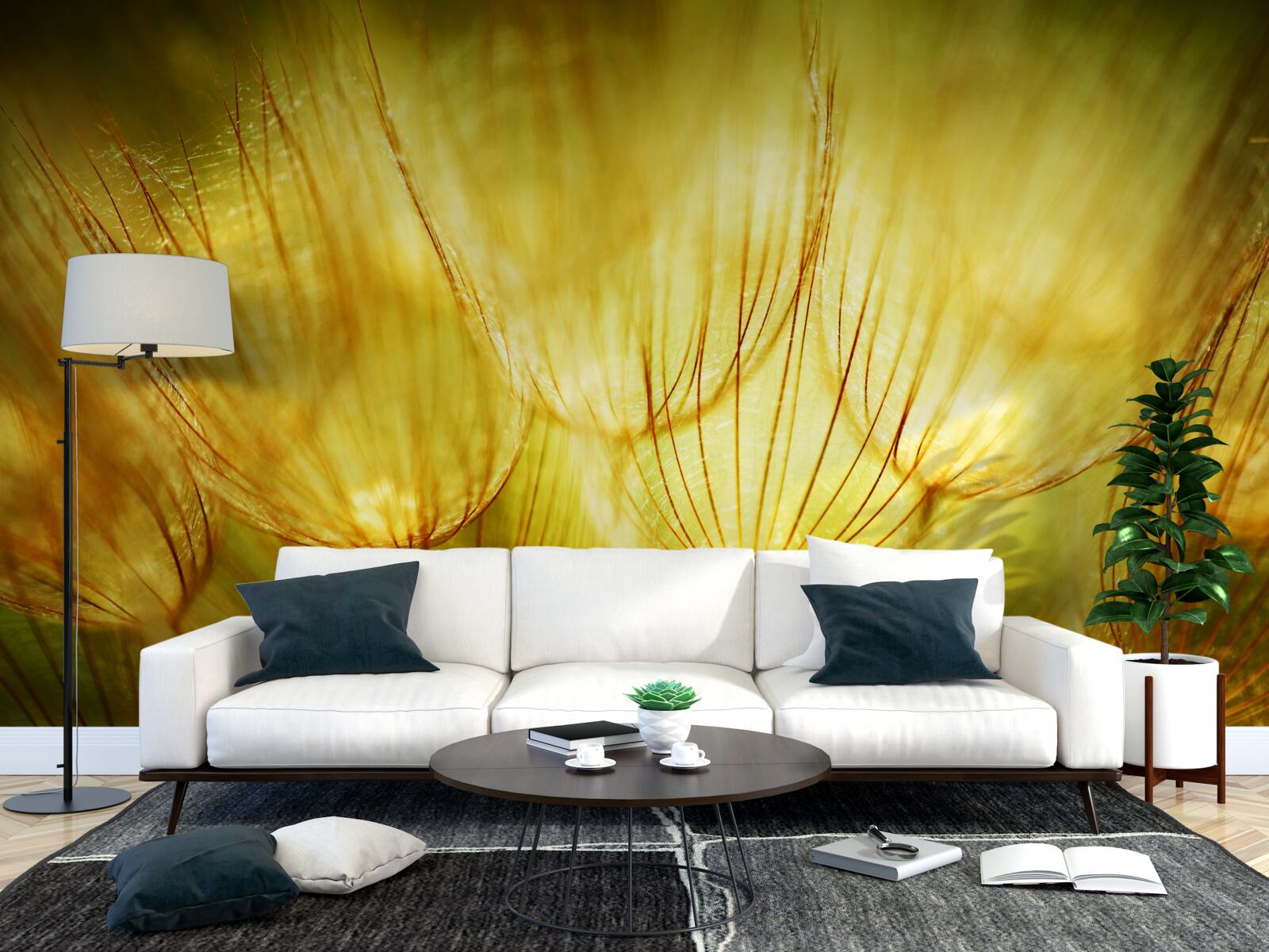 Фотошпалери серце кульбаби, позолочене