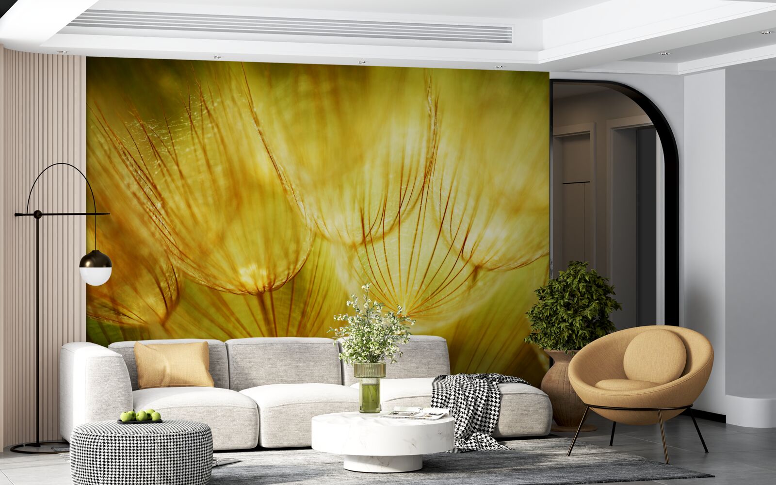 Фотошпалери серце кульбаби, позолочене