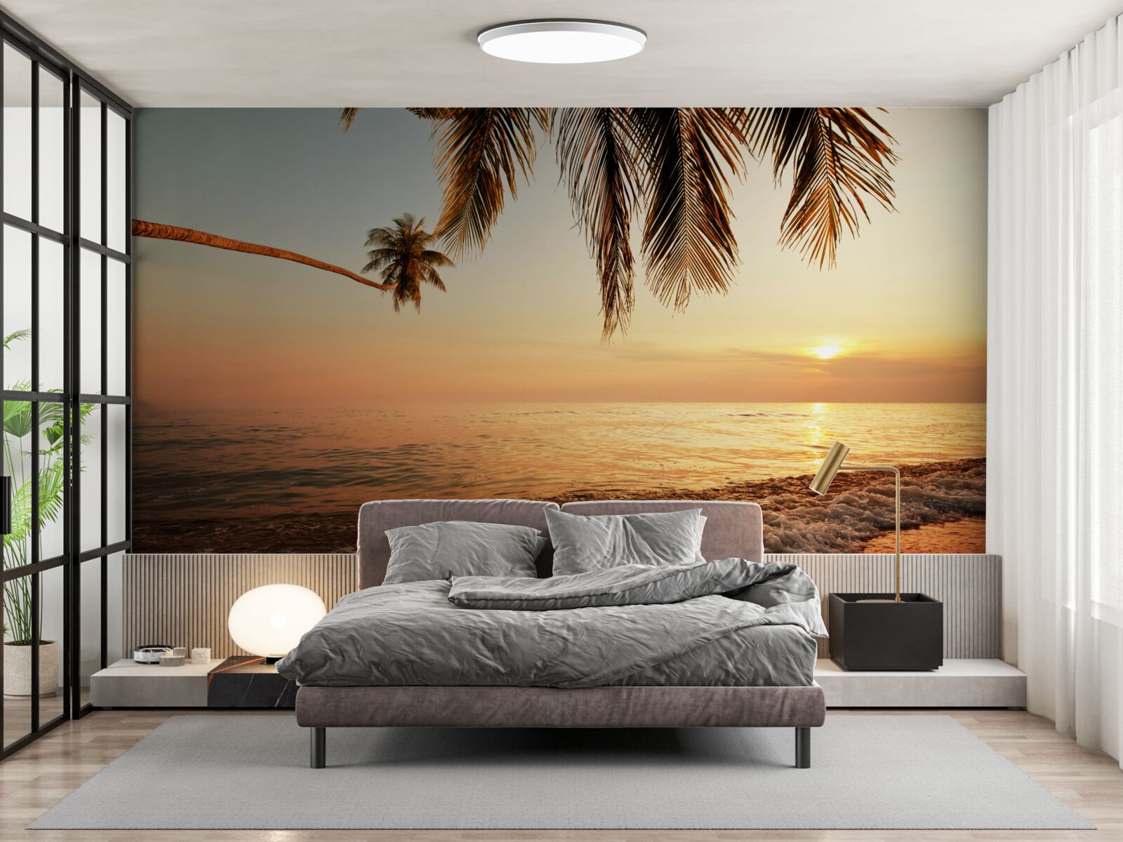 Фотошпалери тропічний острів на заході сонця