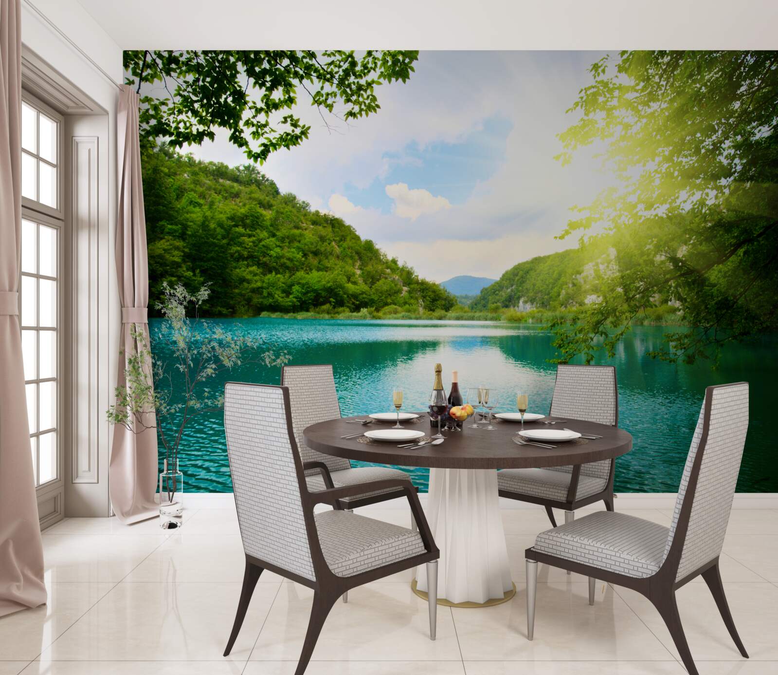 Фотошпалери схід сонця над поверхнею води