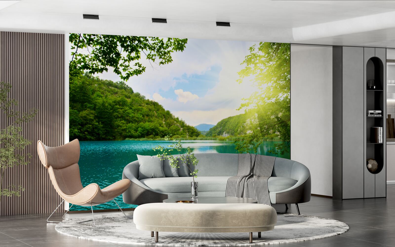 Фотошпалери схід сонця над поверхнею води