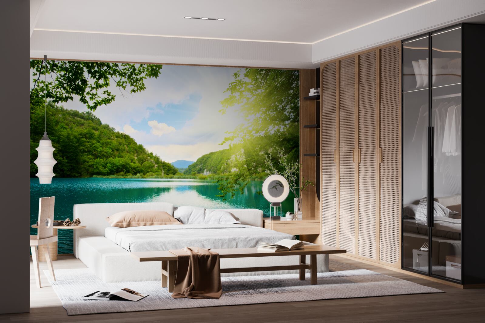 Фотошпалери схід сонця над поверхнею води