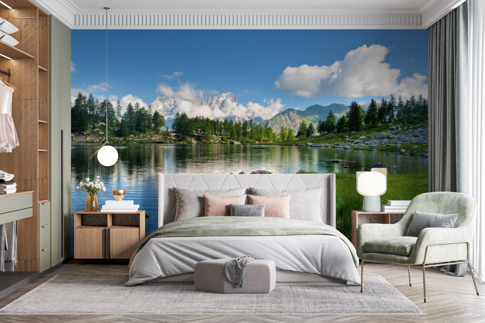 Фотошпалери літній смак тихої гірської річки