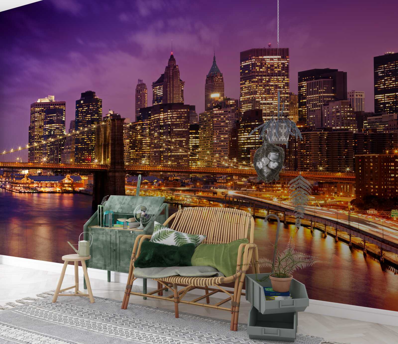 Фотошпалери Бруклінський міст вночі