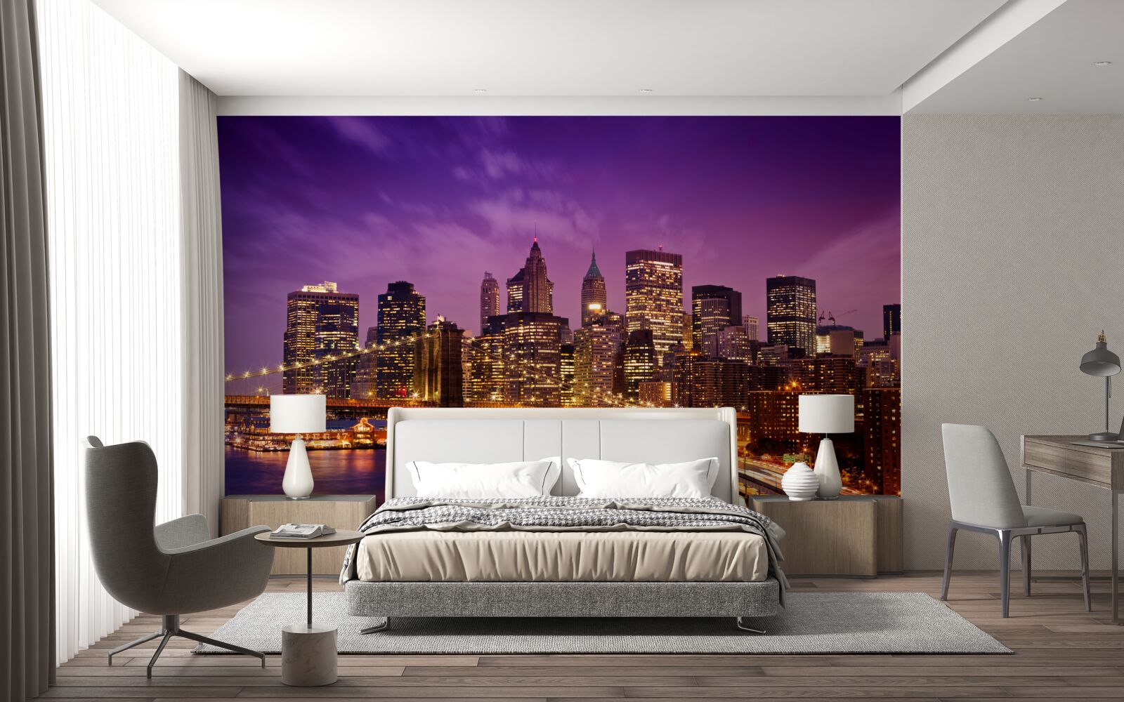 Фотошпалери Бруклінський міст вночі