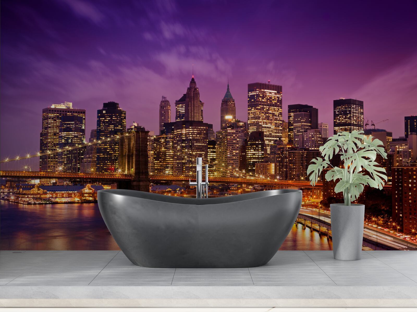 Фотошпалери Бруклінський міст вночі