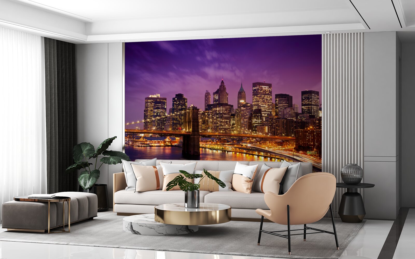 Фотошпалери Бруклінський міст вночі