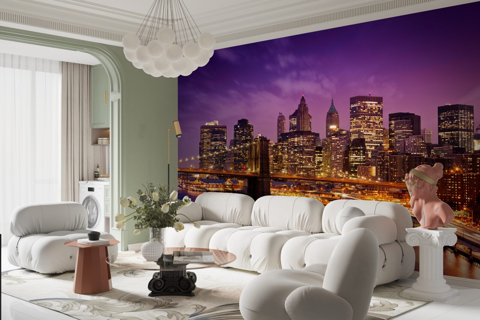 Фотошпалери Бруклінський міст вночі