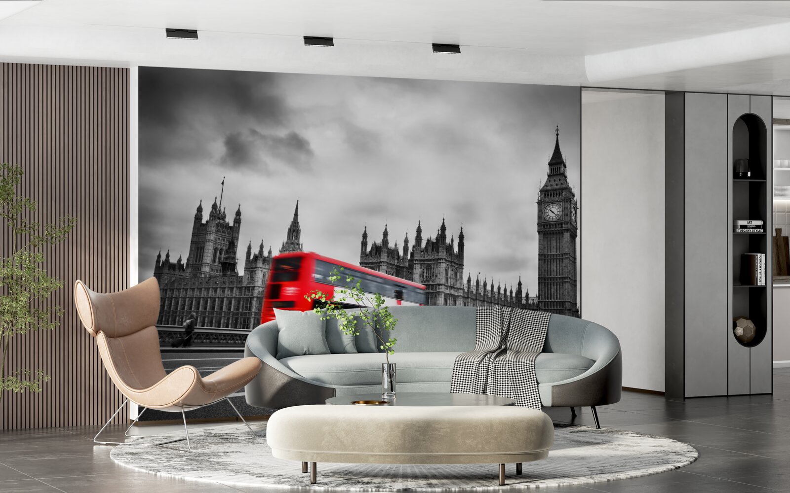 Фотошпалери лондонський автобус на дорозі