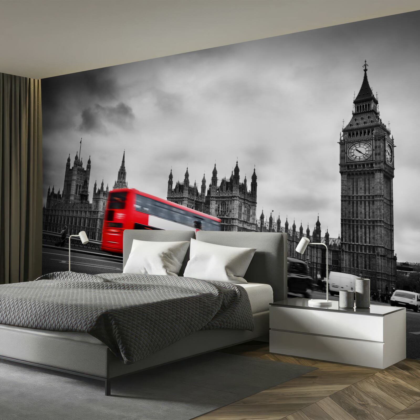 Фотошпалери лондонський автобус на дорозі