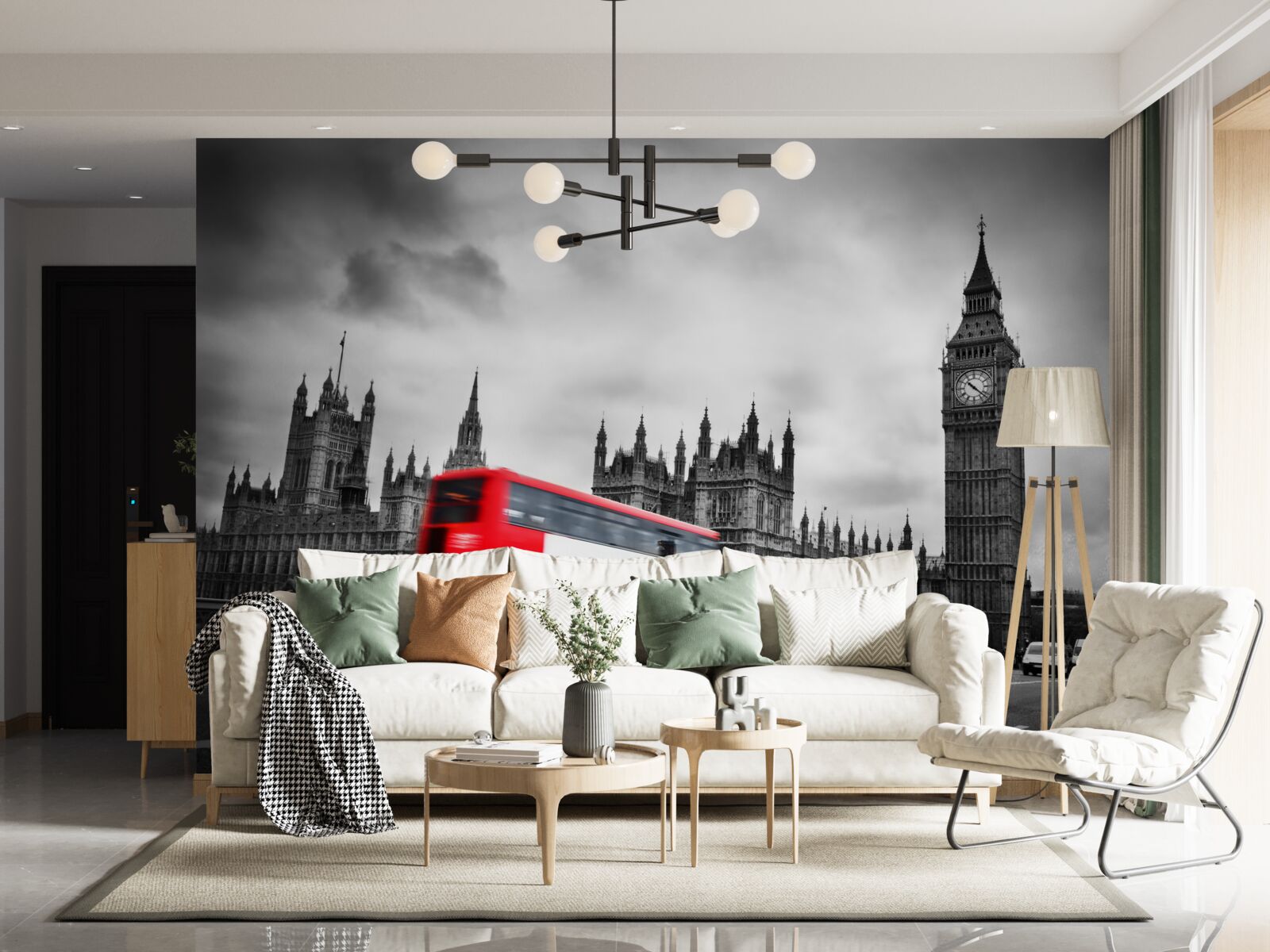 Фотошпалери лондонський автобус на дорозі