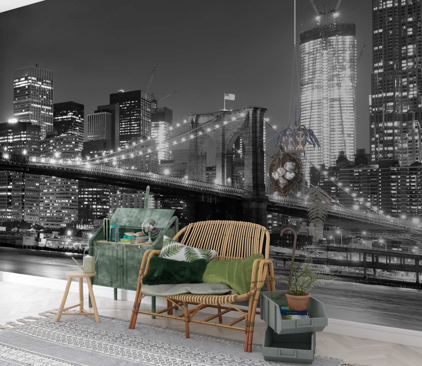 Фотошпалери Бруклінський міст у чорно-білих тонах