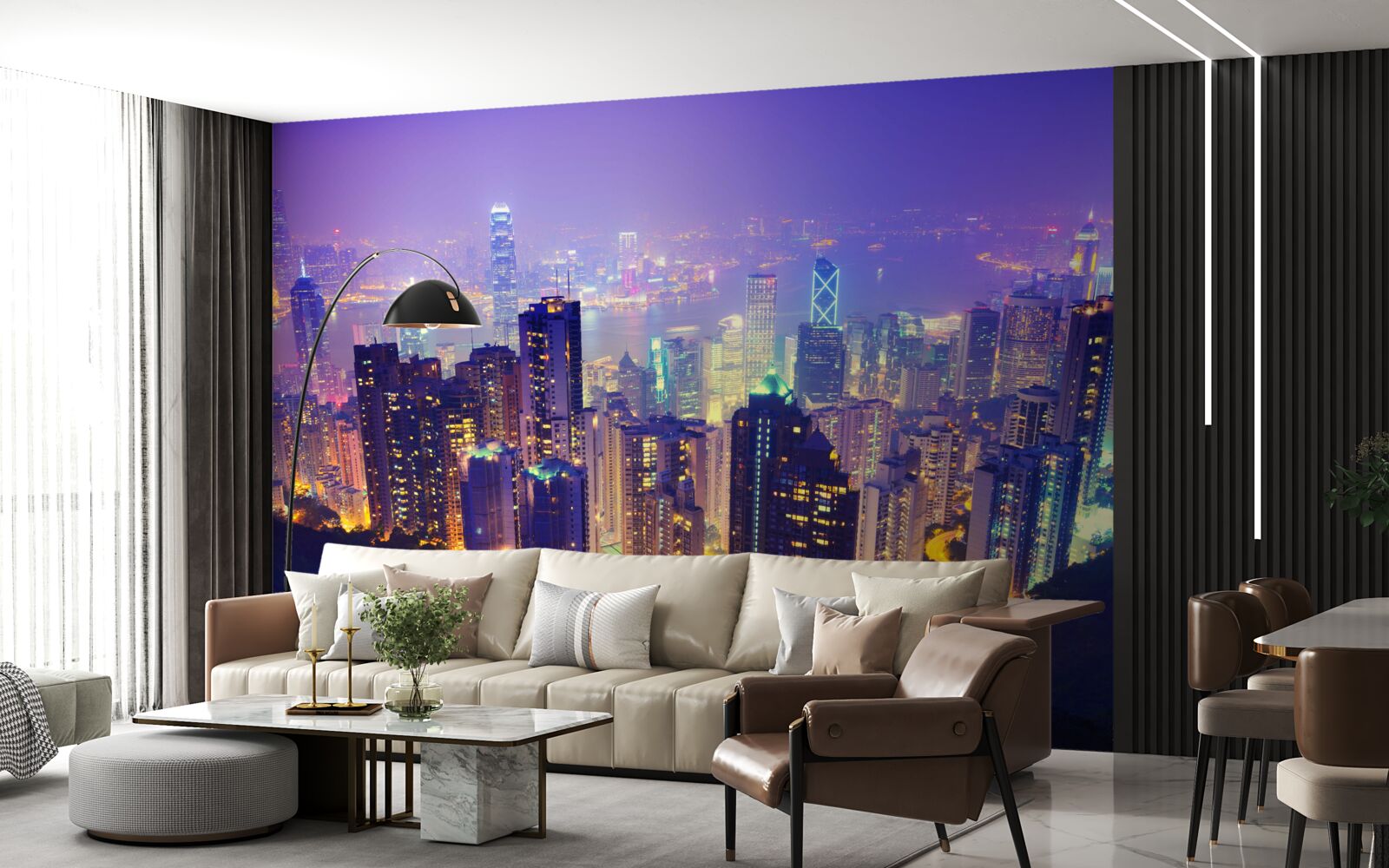 Фотошпалери нічний гонконг має приголомшливий горизонт