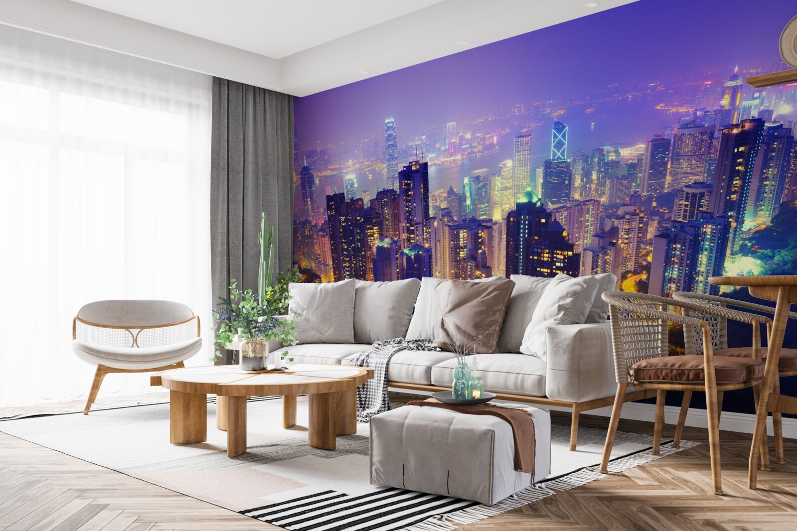 Фотошпалери нічний гонконг має приголомшливий горизонт