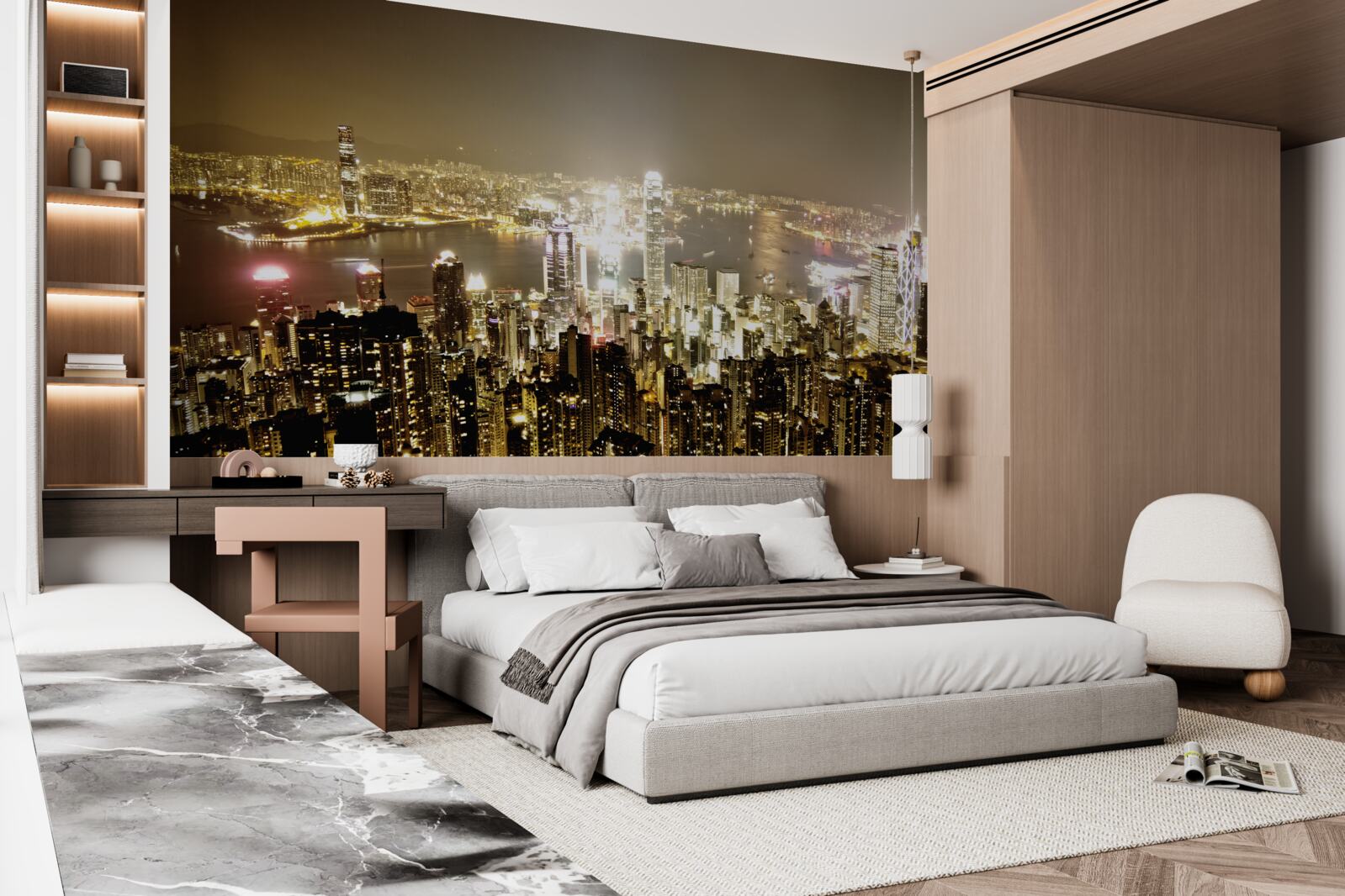 Фотошпалери нічні вогні нью-йорка