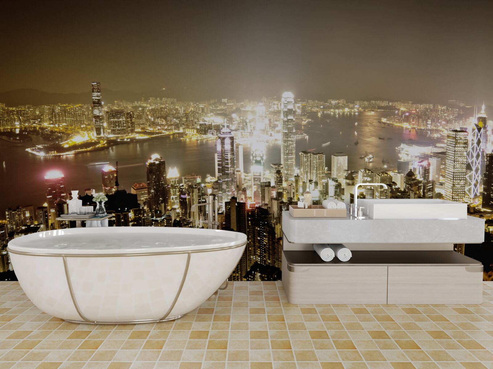 Фотошпалери нічні вогні нью-йорка