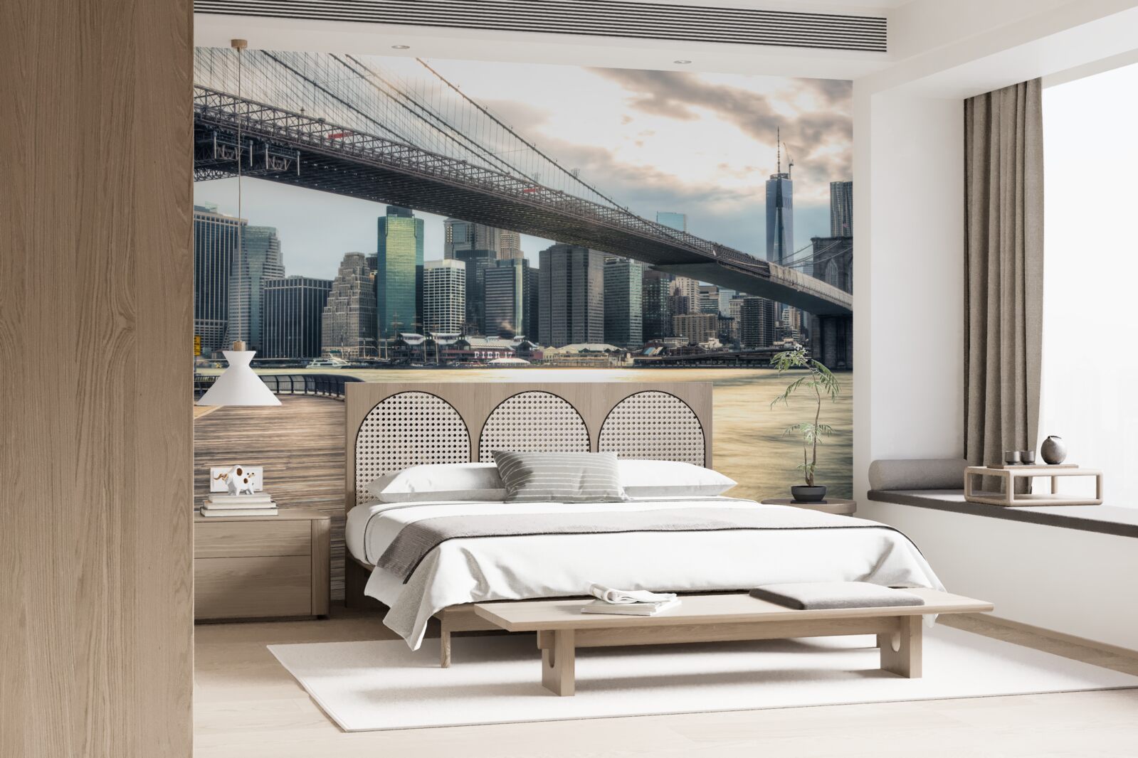 Фотошпалери набережна під бруклінським мостом