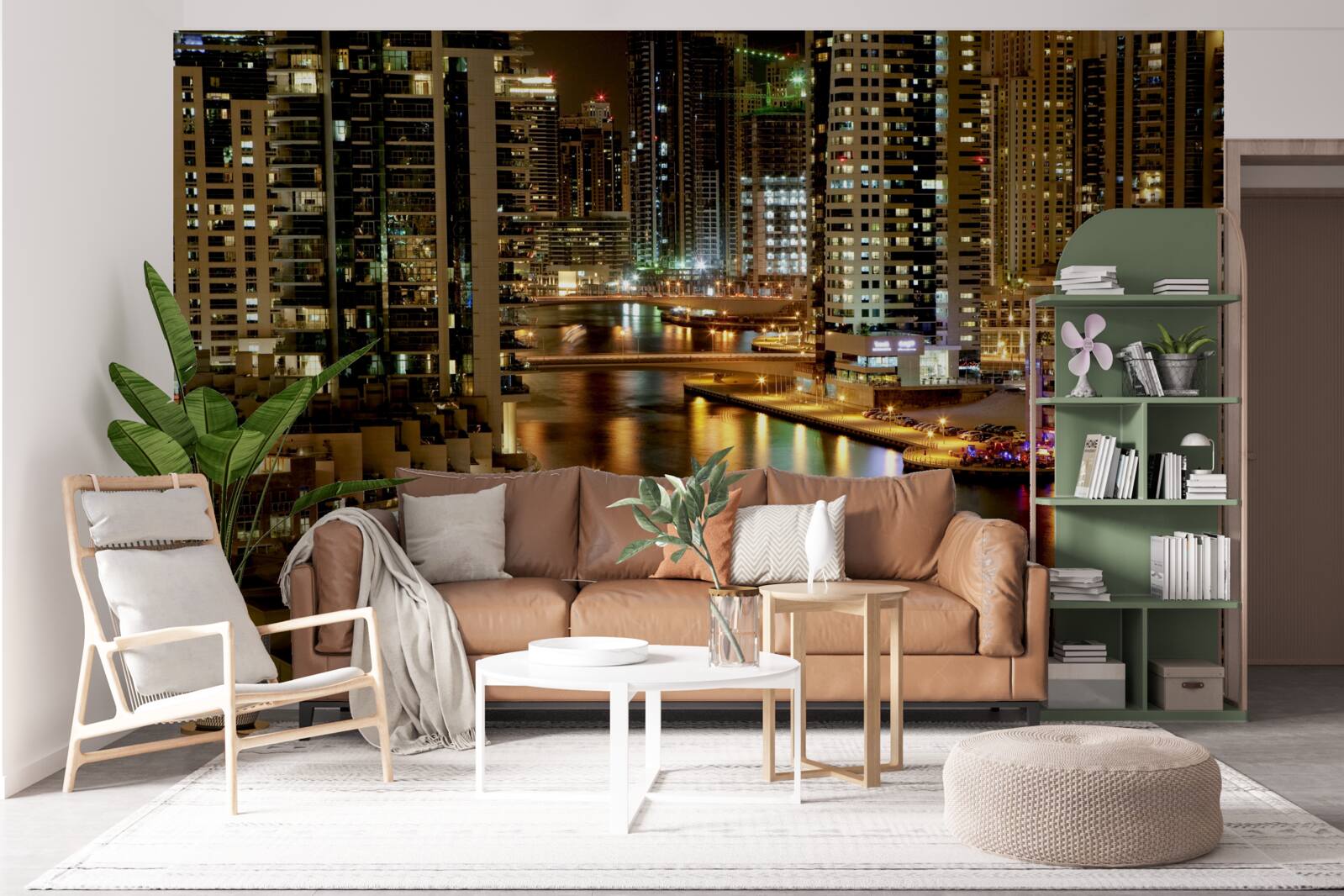 Фотошпалери нічний причал з човнами