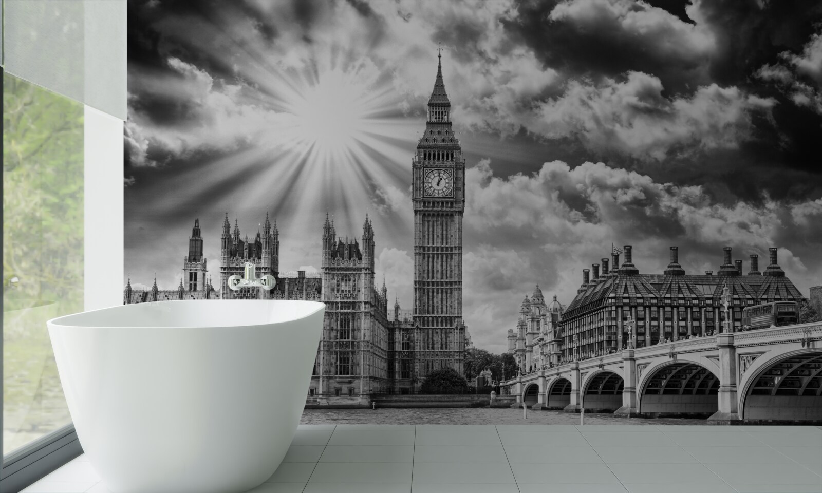 Фотошпалери Лондон у чорно-білому кольорі з Біг Беном