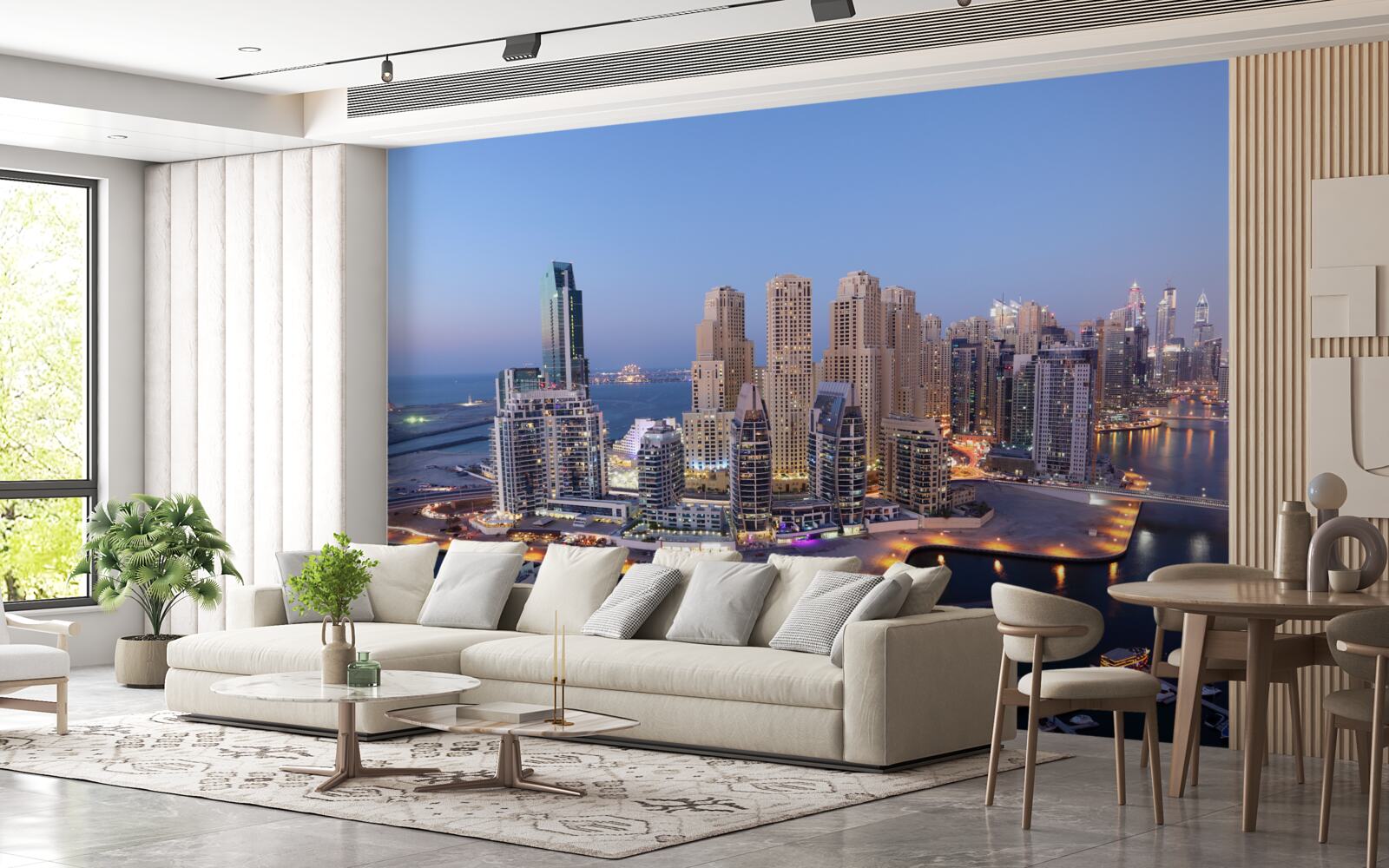 Фотошпалери захід сонця над дубаєм