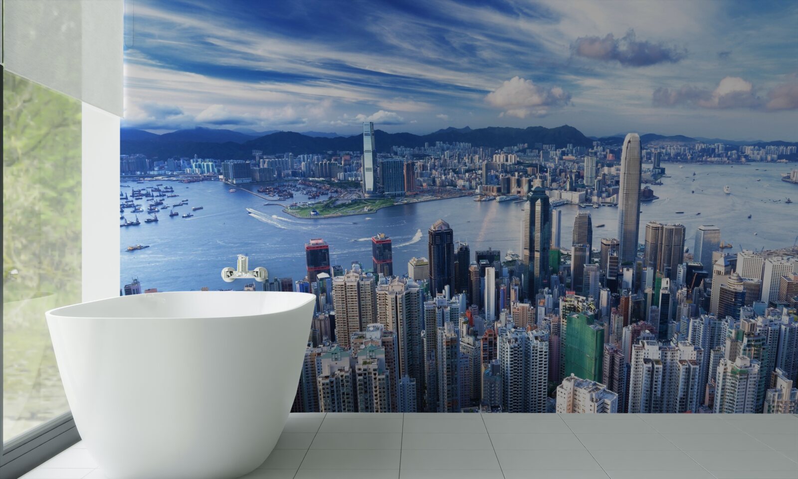 Фотошпалери хмарочоси в гавані вікторії