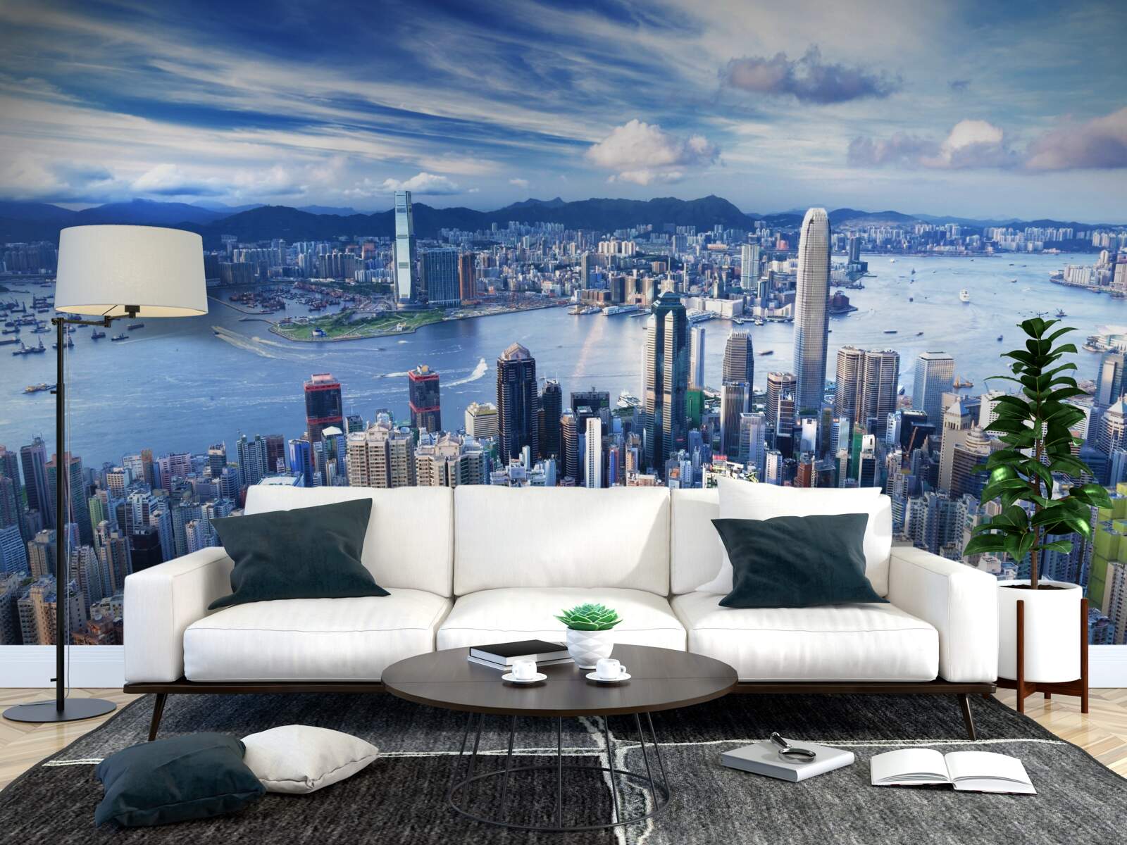 Фотошпалери хмарочоси в гавані вікторії