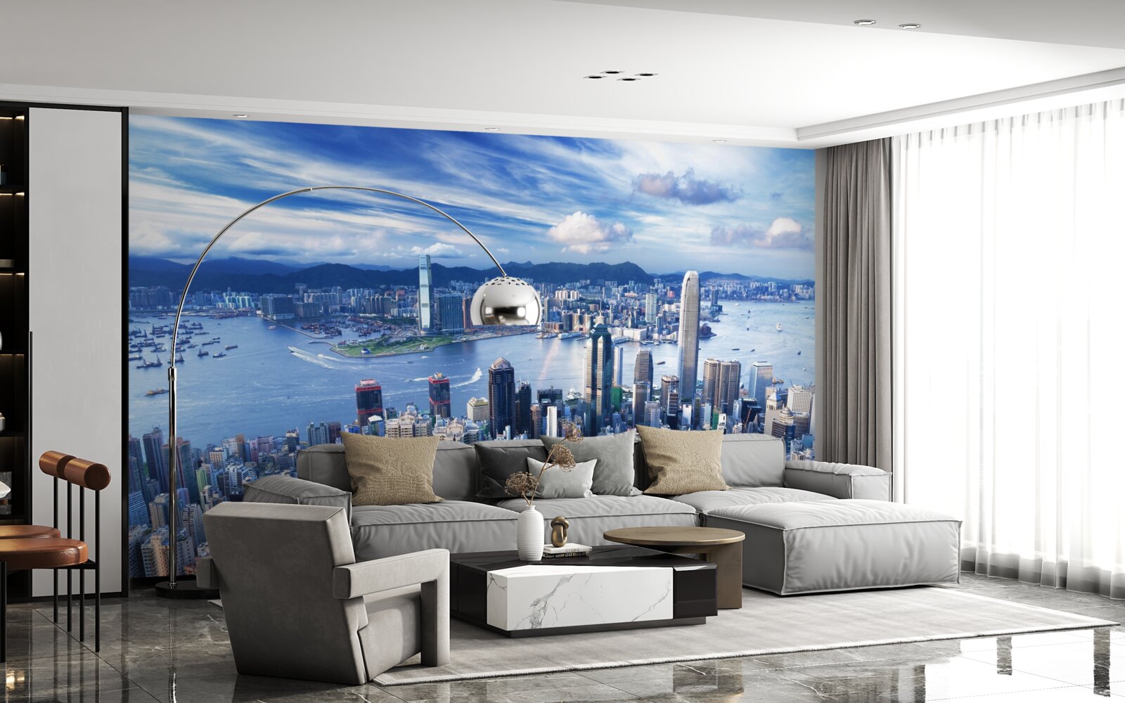 Фотошпалери хмарочоси в гавані вікторії