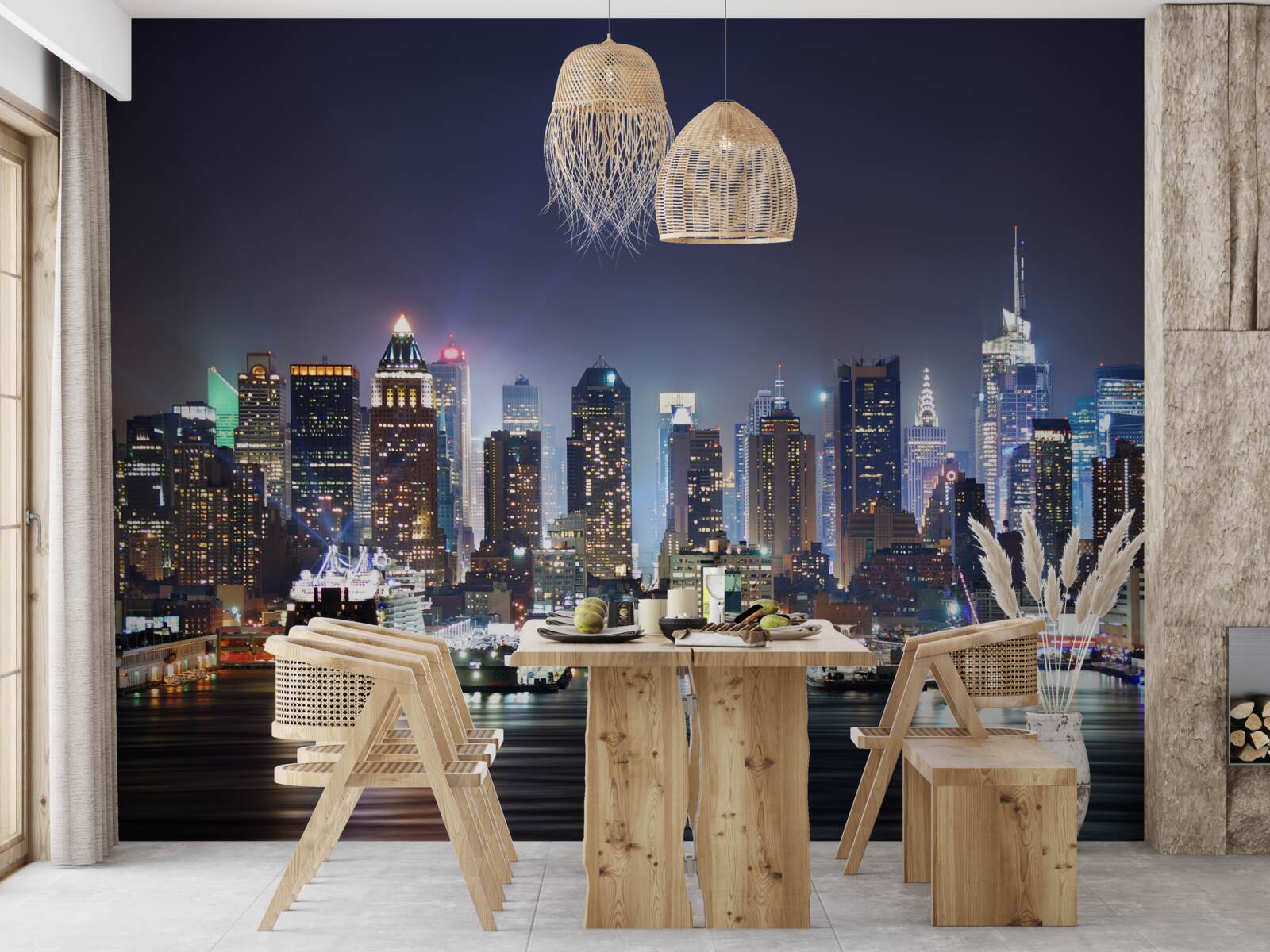 Фотошпалери хмарочоси великого міста вночі