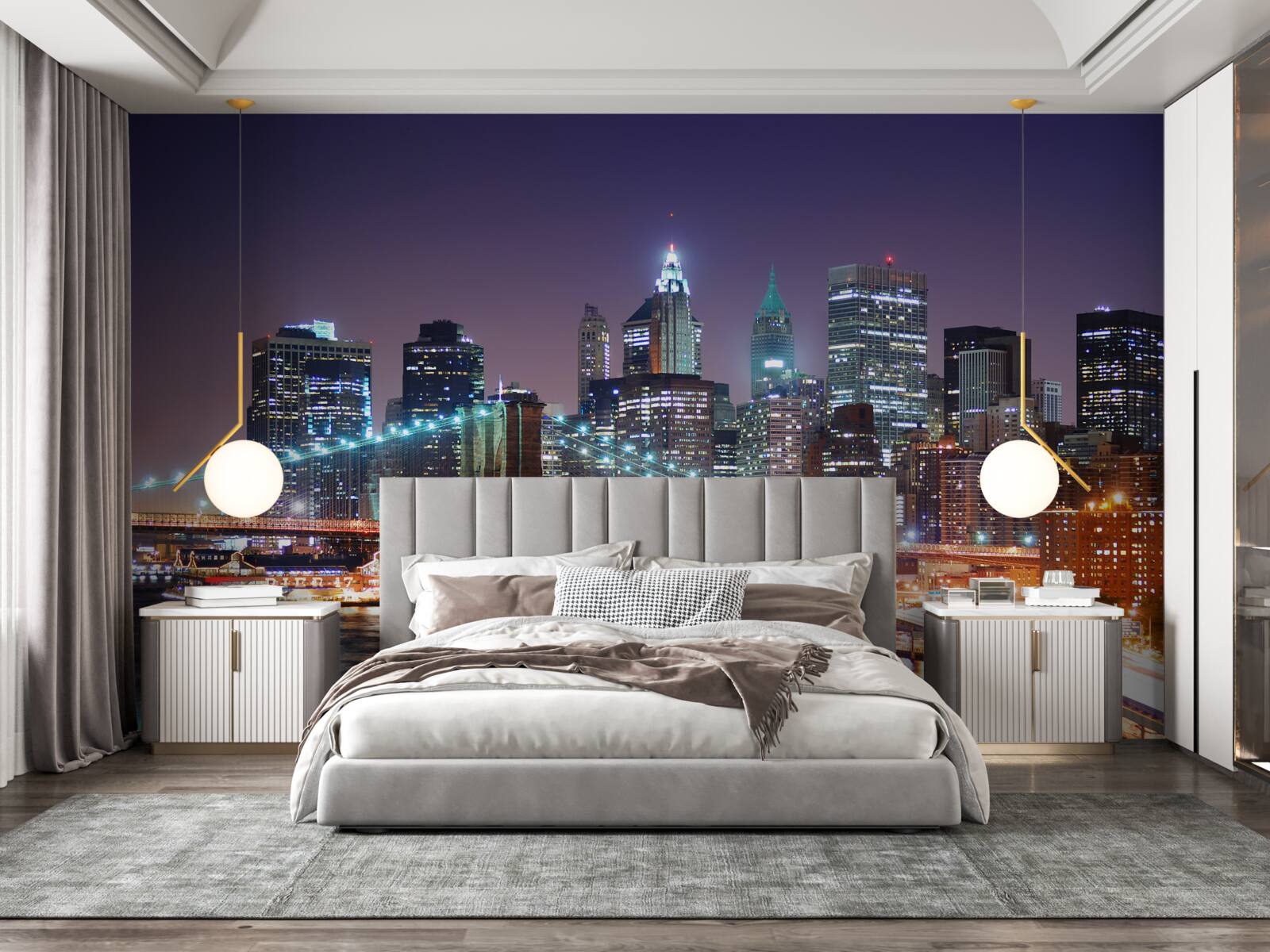 Фотошпалери Бруклінський міст у нічному горизонті