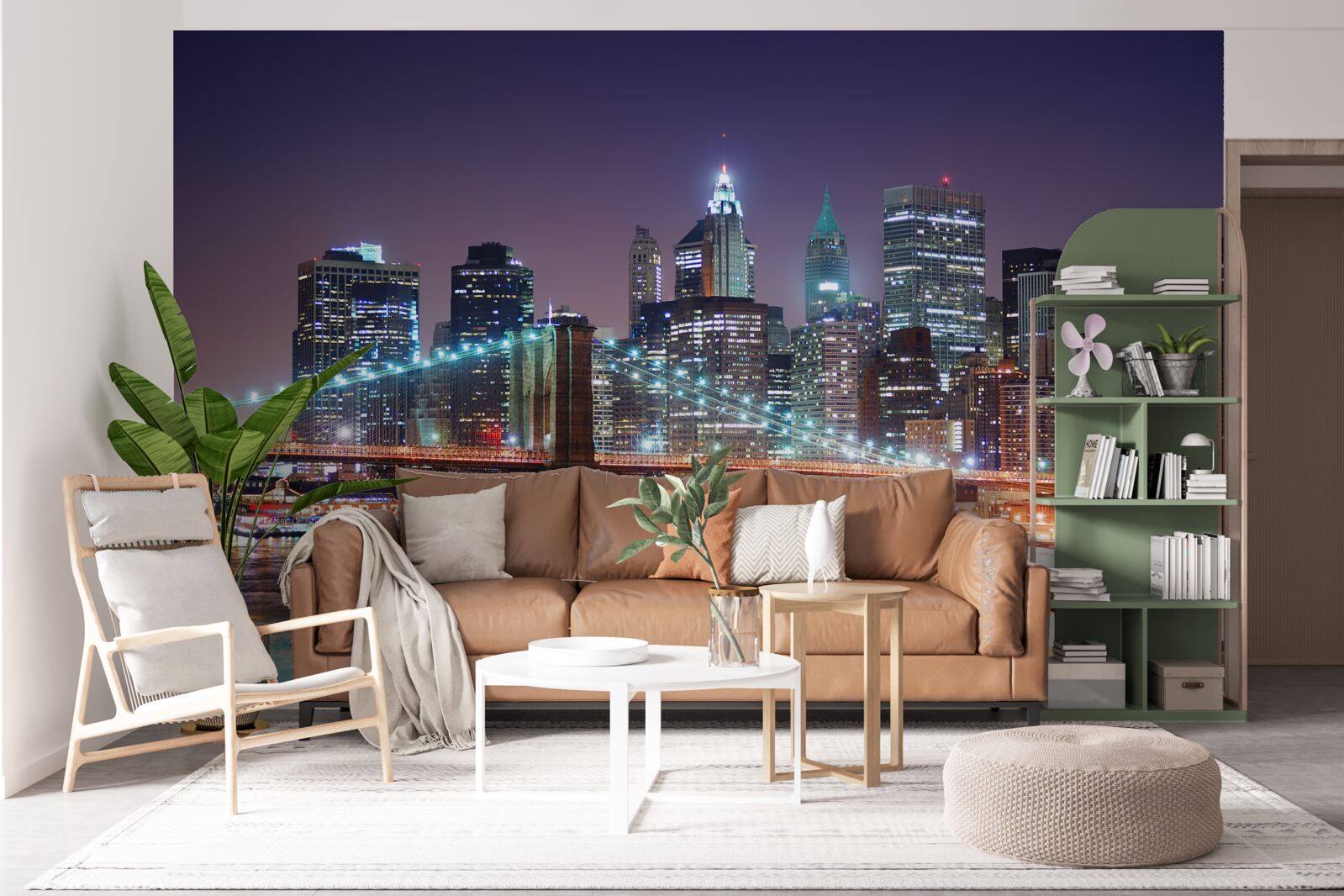 Фотошпалери Бруклінський міст у нічному горизонті