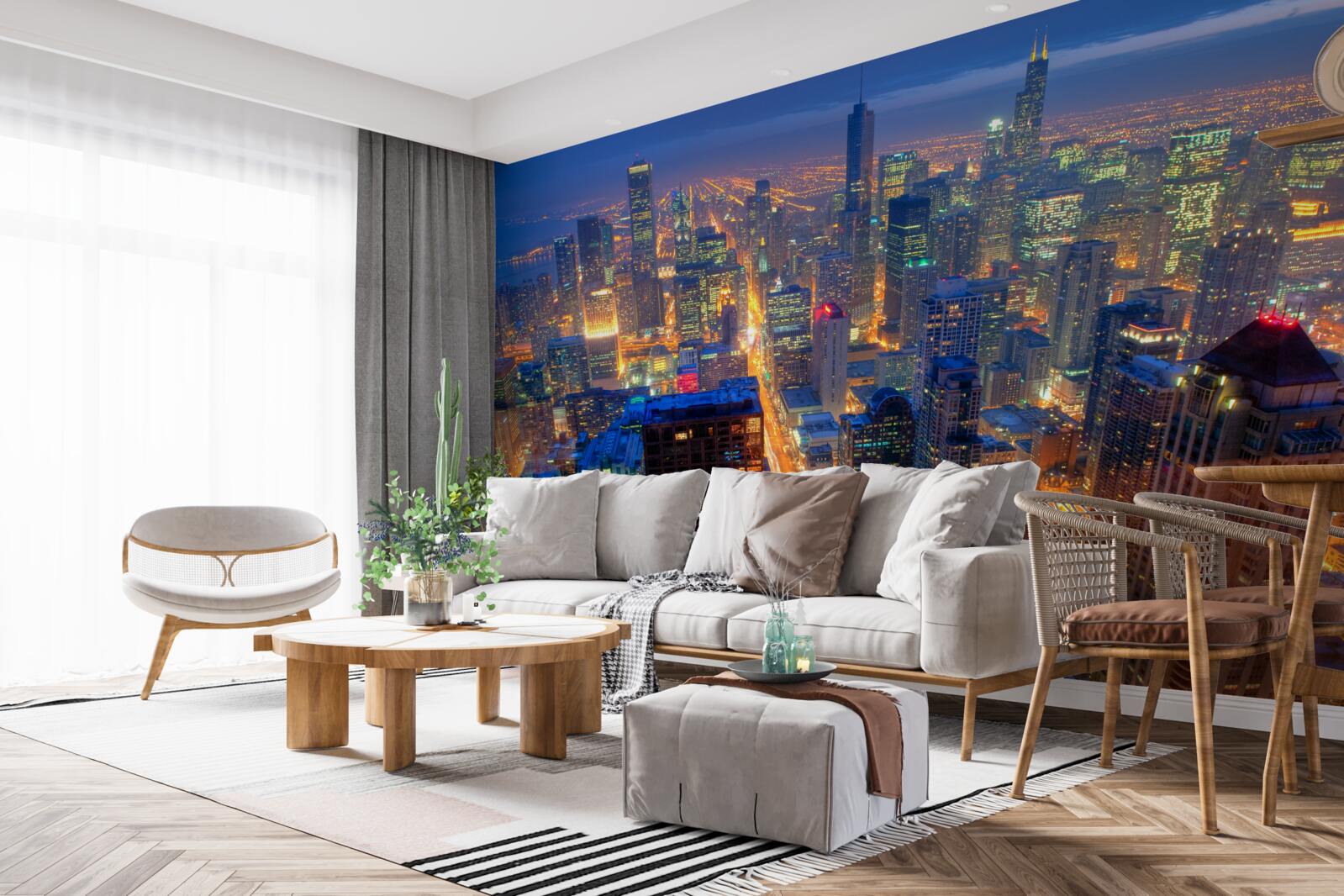 Фотошпалери Вогні Чикаго освітлюють вулиці