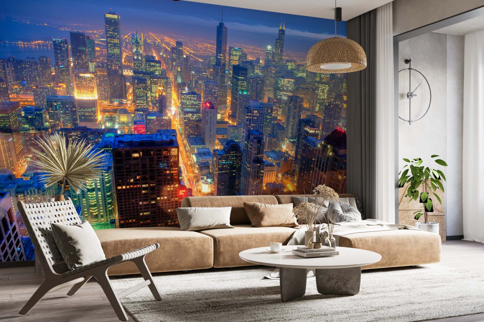 Фотошпалери Вогні Чикаго освітлюють вулиці