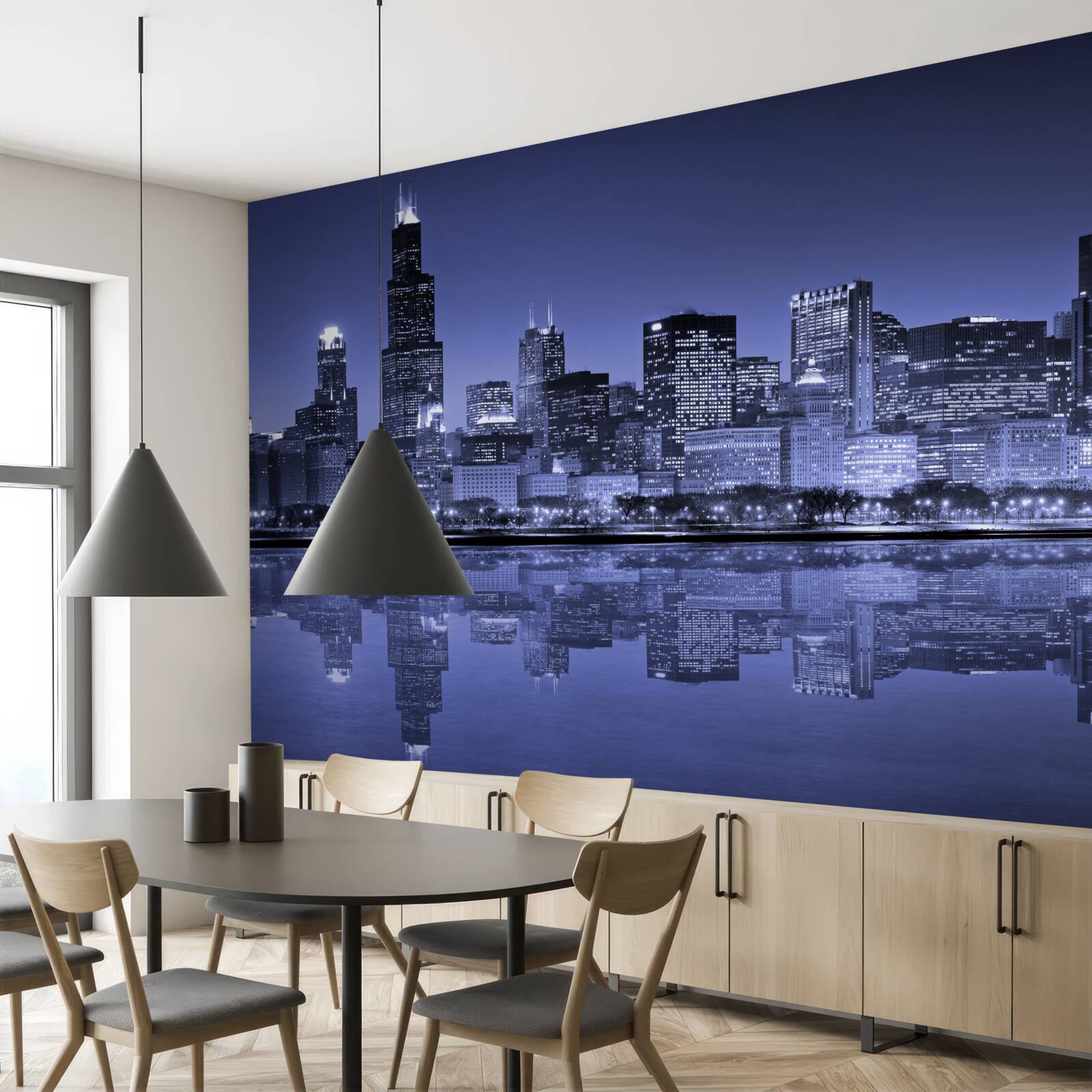 Фотошпалери нічний вид на чикаго