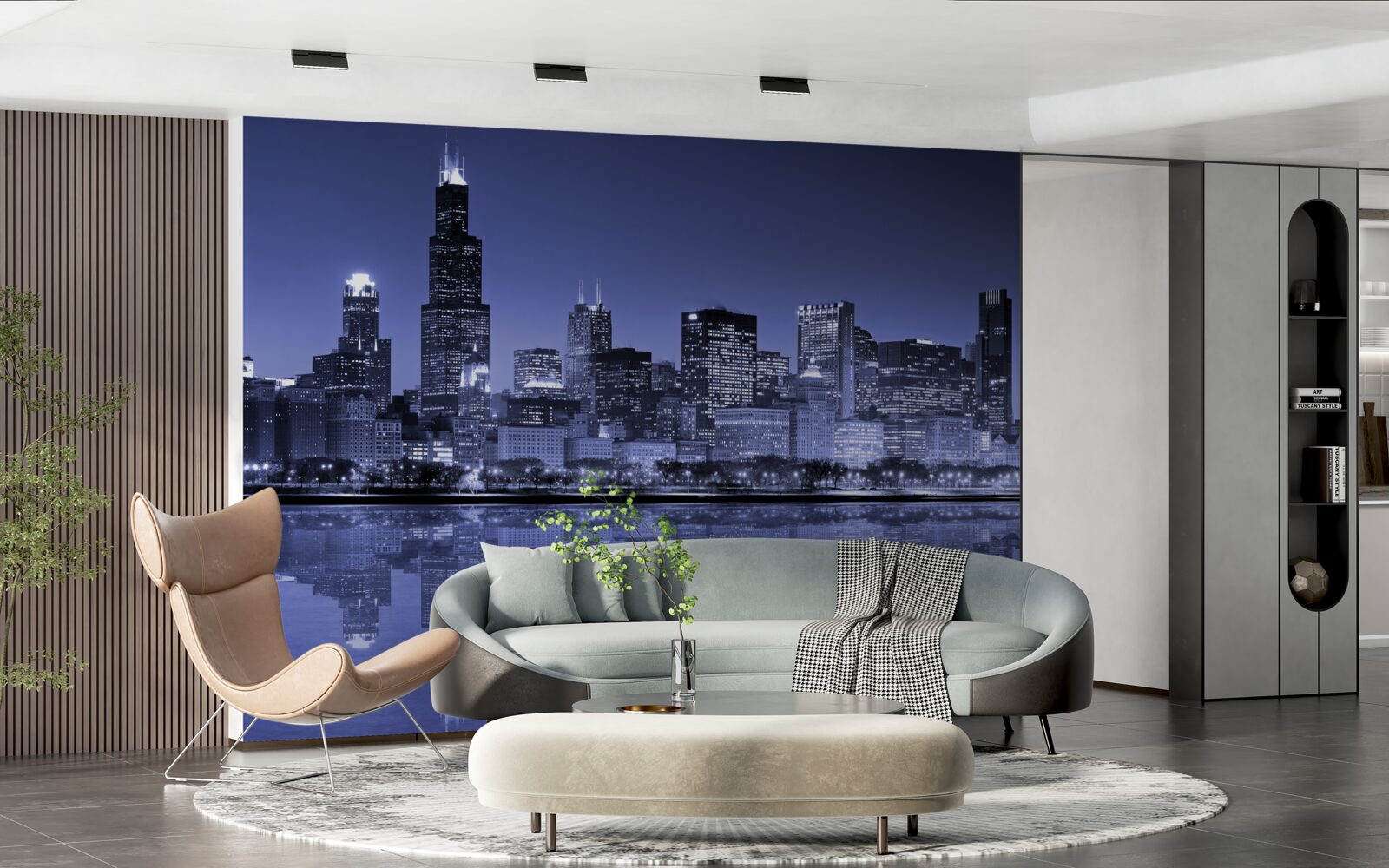 Фотошпалери нічний вид на чикаго